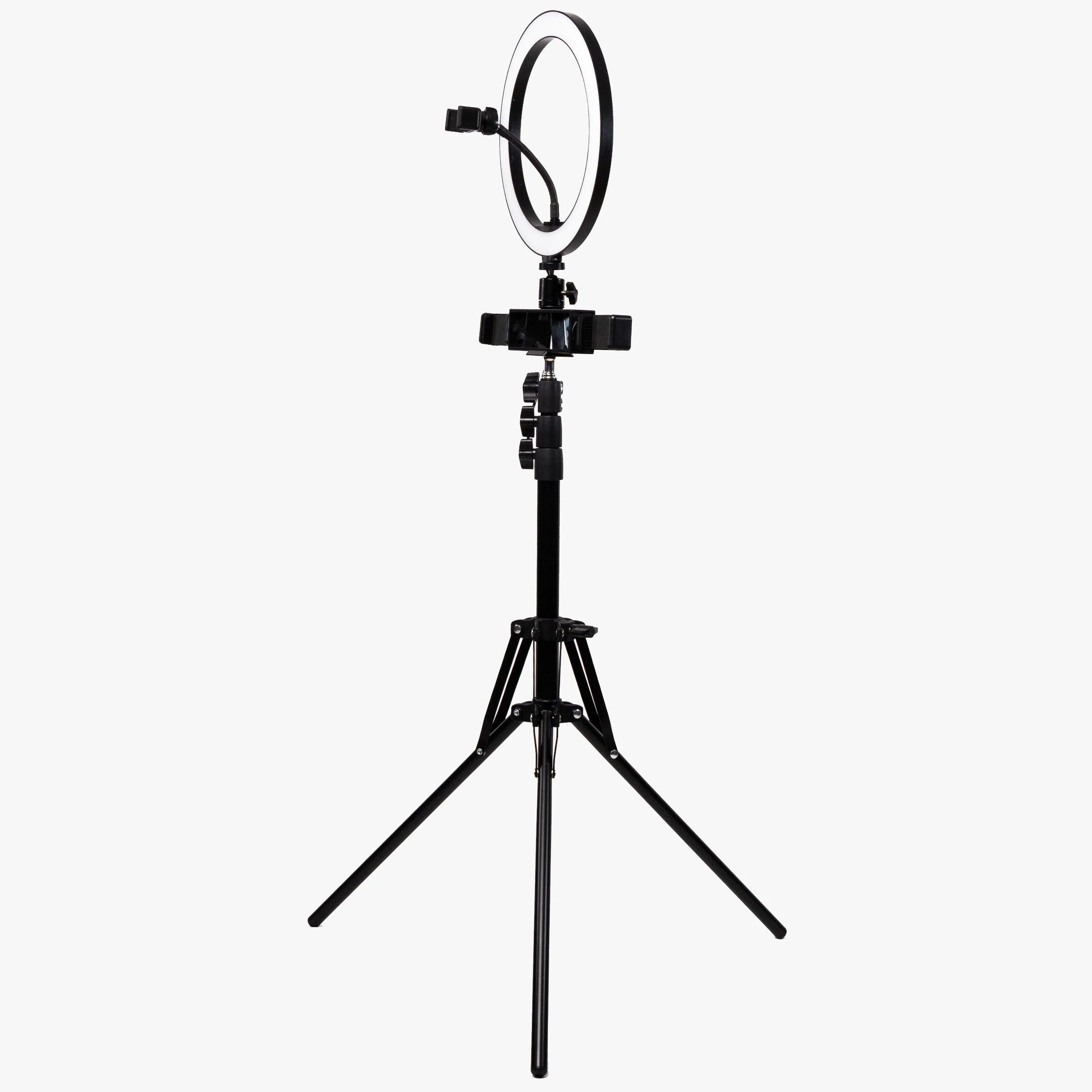 10" LED Livestream Ring Light w/ Triple Phone Mount - Onyx