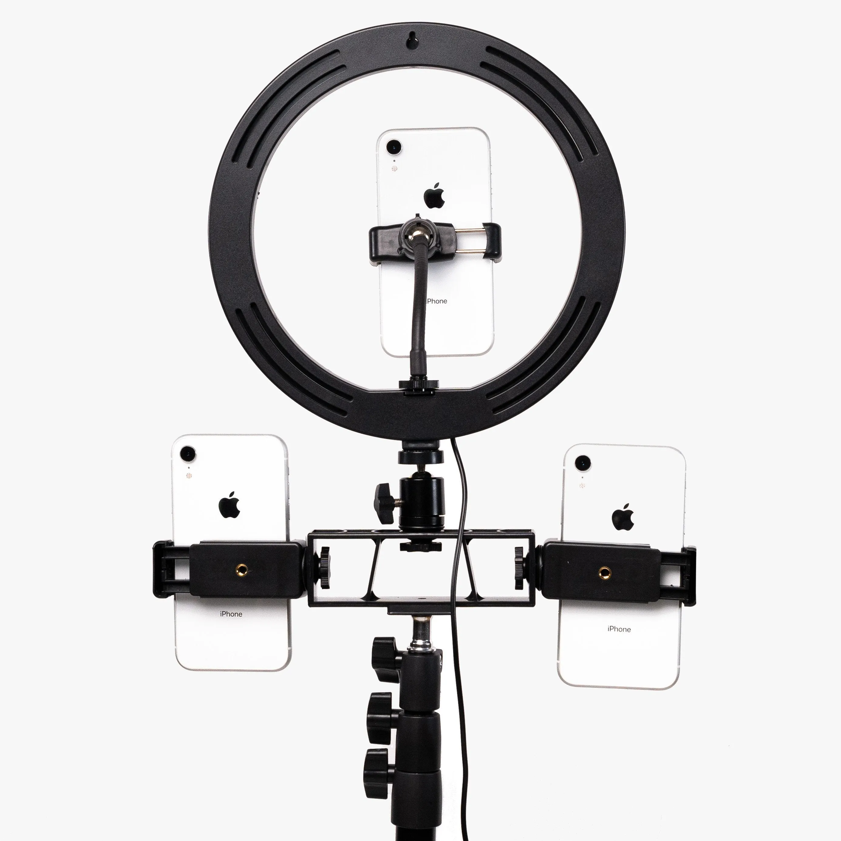 10" LED Livestream Ring Light w/ Triple Phone Mount - Onyx