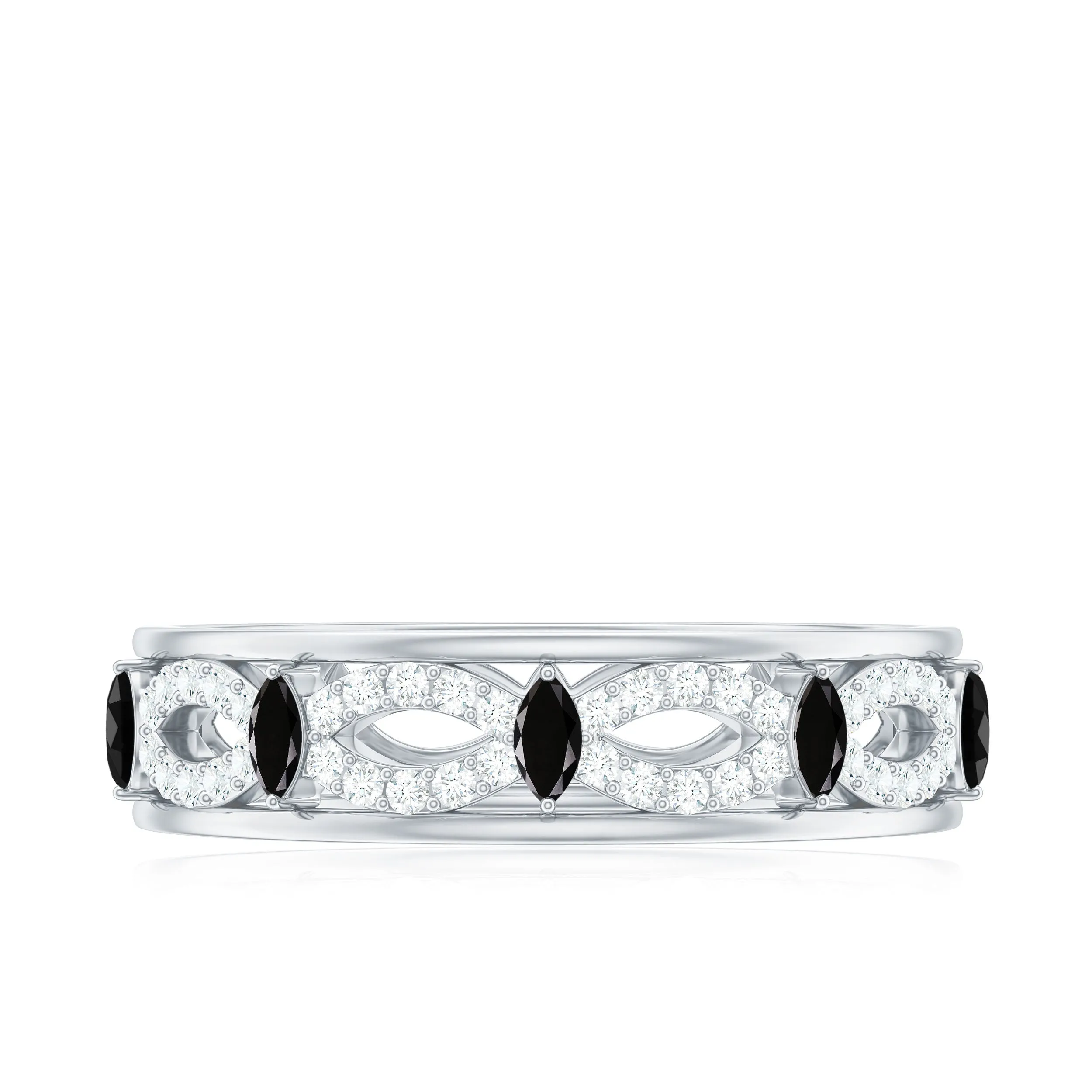 1/2 Diamond Infinity Band with Created Black Diamond