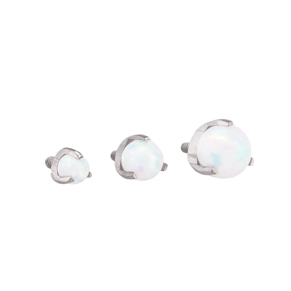 14g-12g Internally Threaded 3mm Prong-Set Opal Ball - Price Per 1