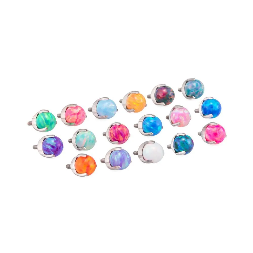 14g-12g Internally Threaded 3mm Prong-Set Opal Ball - Price Per 1