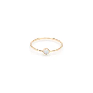 14K Opal Bezel Gold Ring