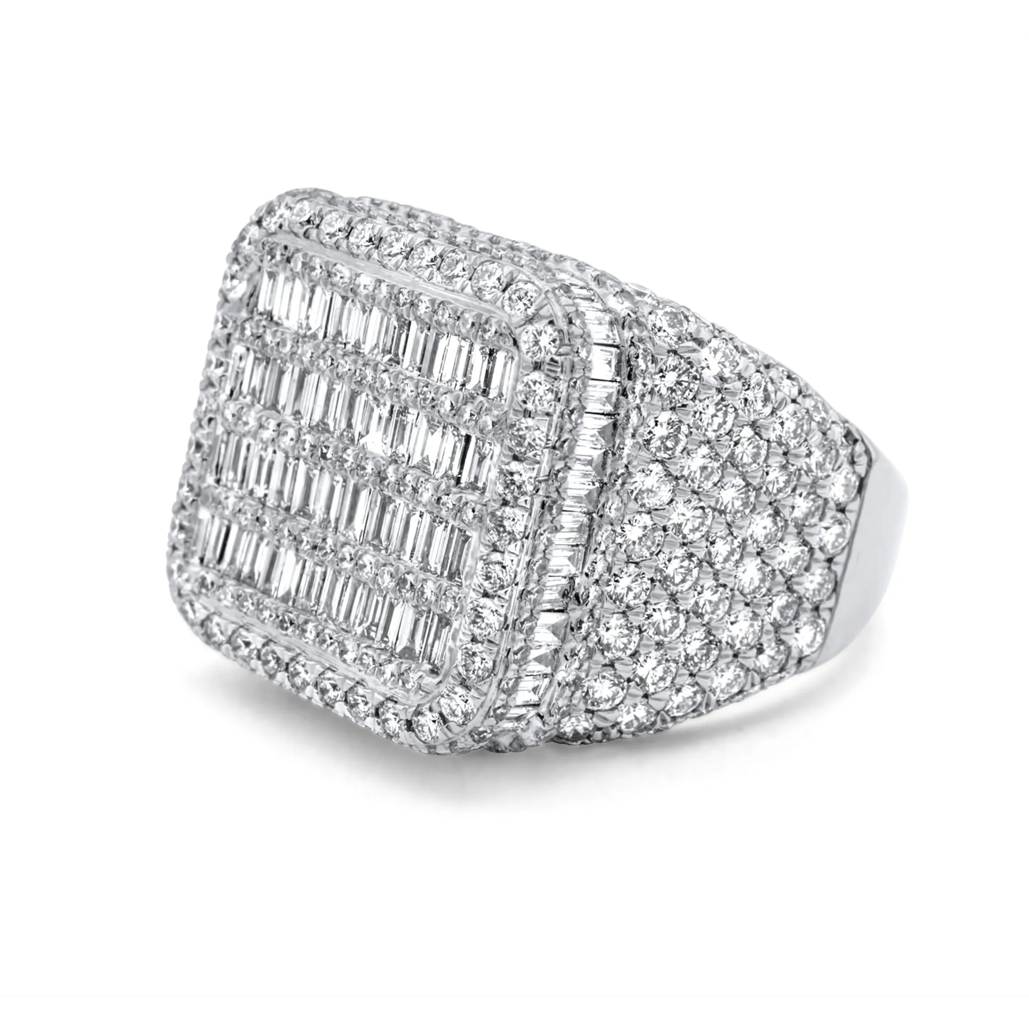 14k White Gold Baguette Diamond Ring 5.68ctw