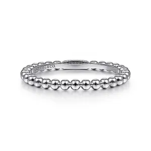 14K White Gold Bujukan Beaded Stackable Ring