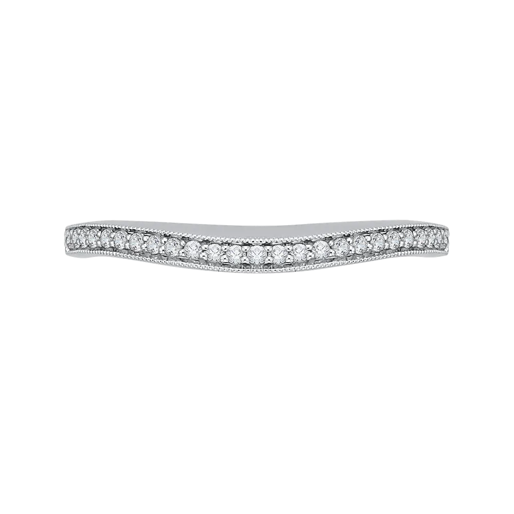 14K White Gold Round Diamond Half Eternity Wedding Band