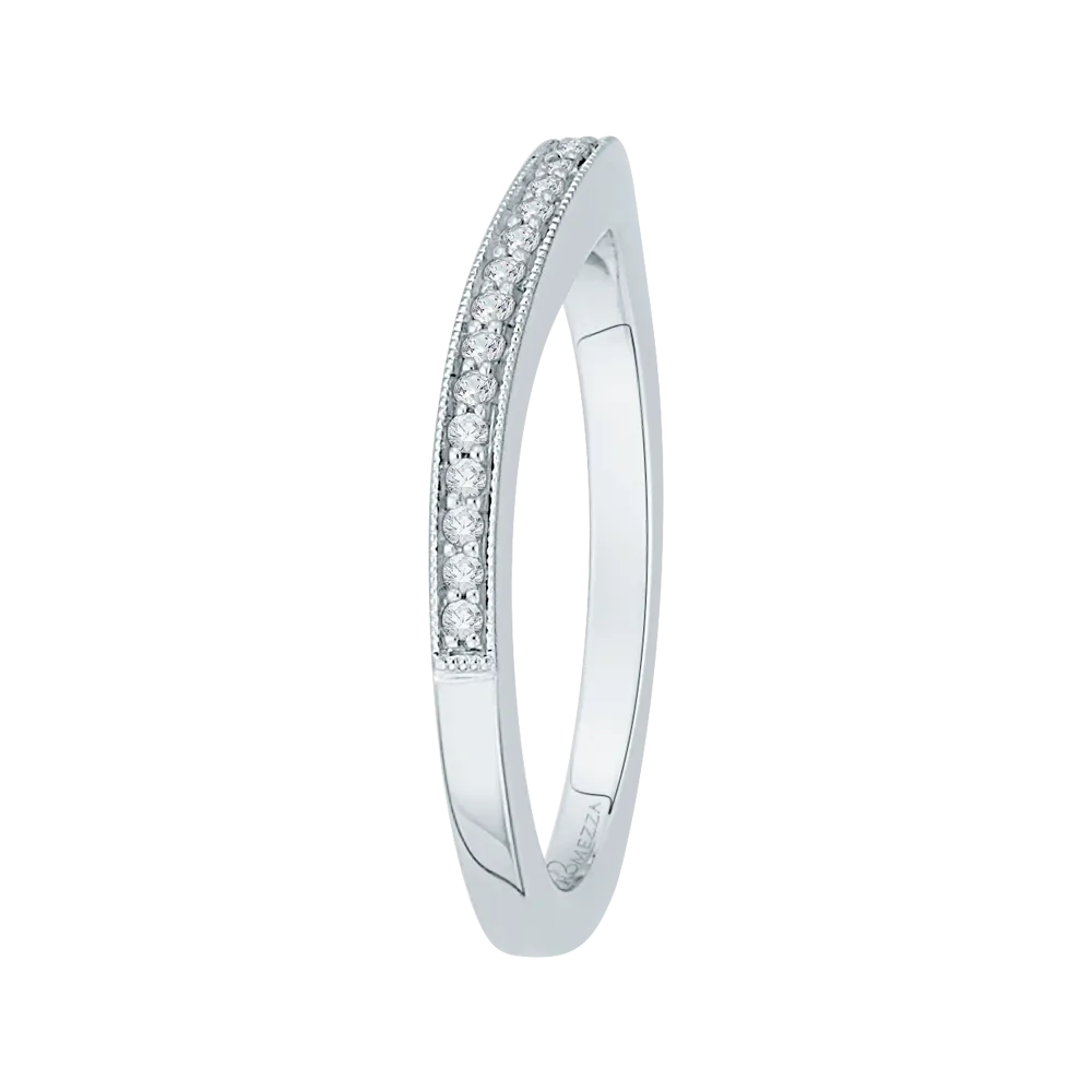 14K White Gold Round Diamond Half Eternity Wedding Band