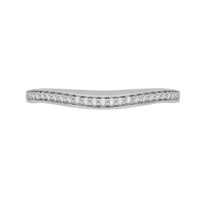 14K White Gold Round Diamond Half Eternity Wedding Band