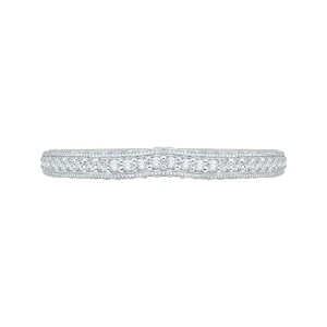 14K White Gold Round Diamond Half Eternity Wedding Band