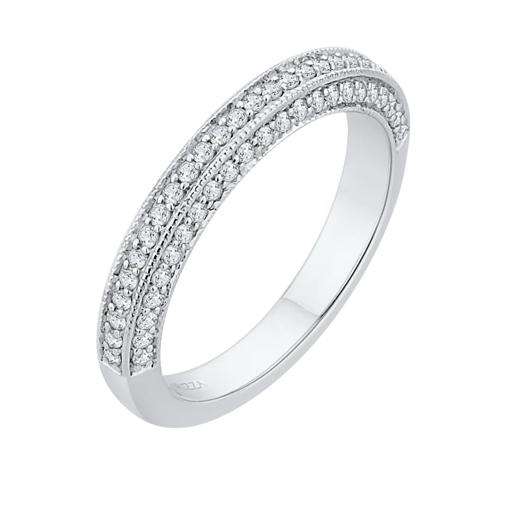 14K White Gold Round Diamond Half Eternity Wedding Band