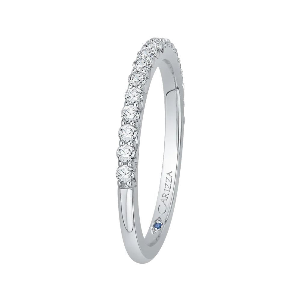 14K White Gold Round Diamond Wedding Band