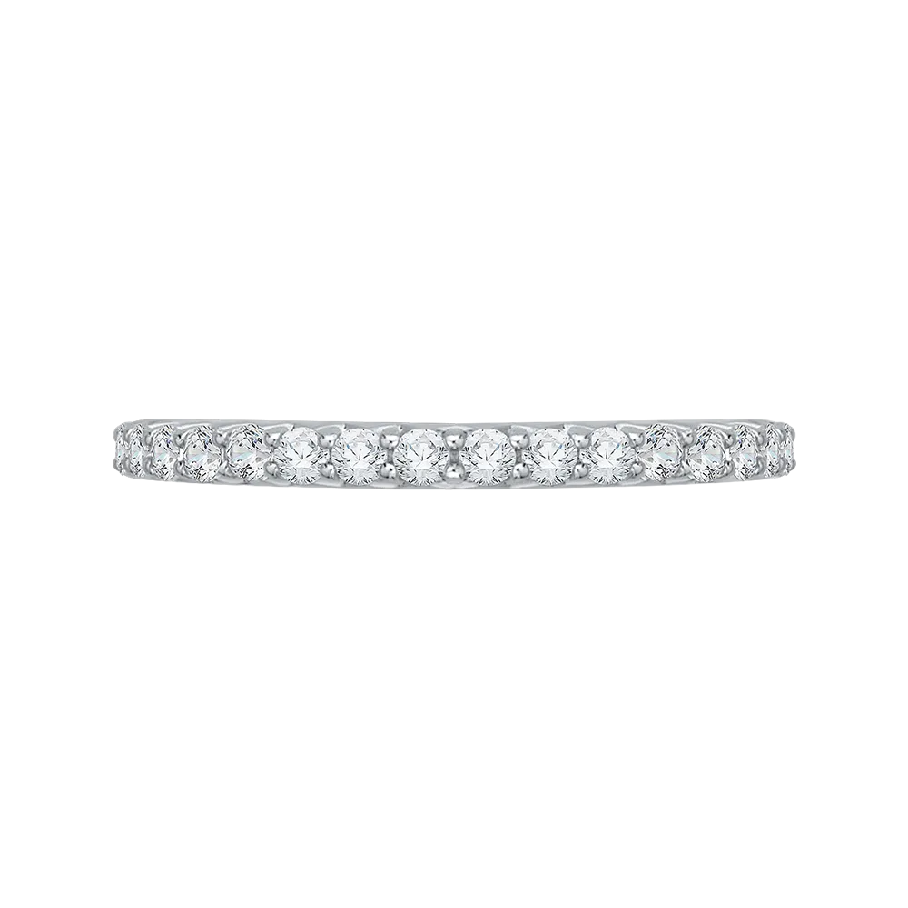 14K White Gold Round Diamond Wedding Band