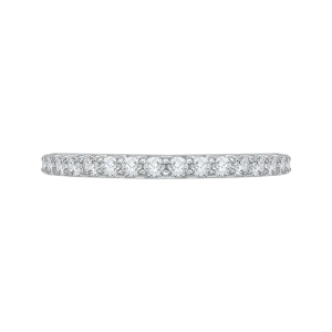 14K White Gold Round Diamond Wedding Band