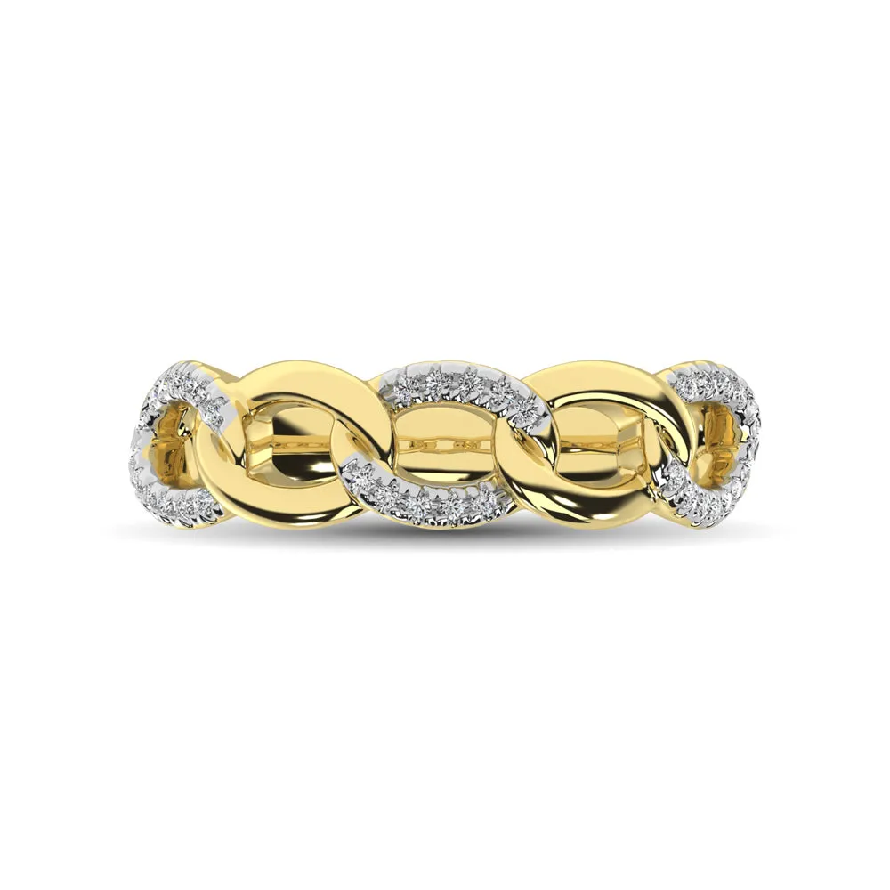 14K Yellow Gold 1/6 Ct.Tw. Diamond Interlinked Annivesary Band