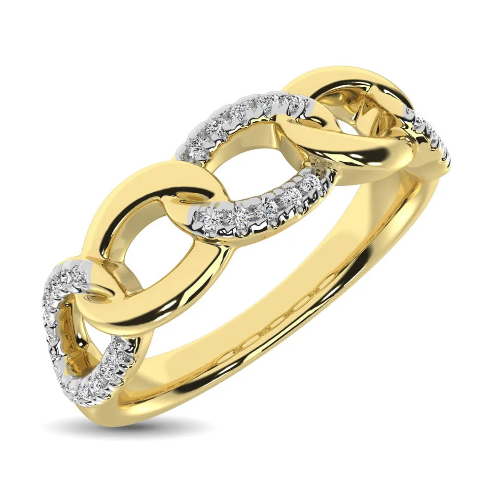 14K Yellow Gold 1/6 Ct.Tw. Diamond Interlinked Annivesary Band