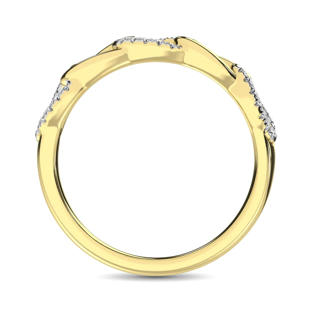 14K Yellow Gold 1/6 Ct.Tw. Diamond Interlinked Annivesary Band