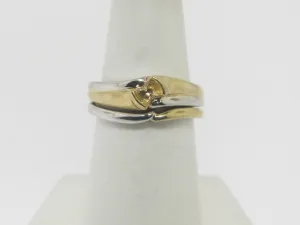 14K Yellow Gold and White Gold Engagement and Wedding Ring Set (Brand New)