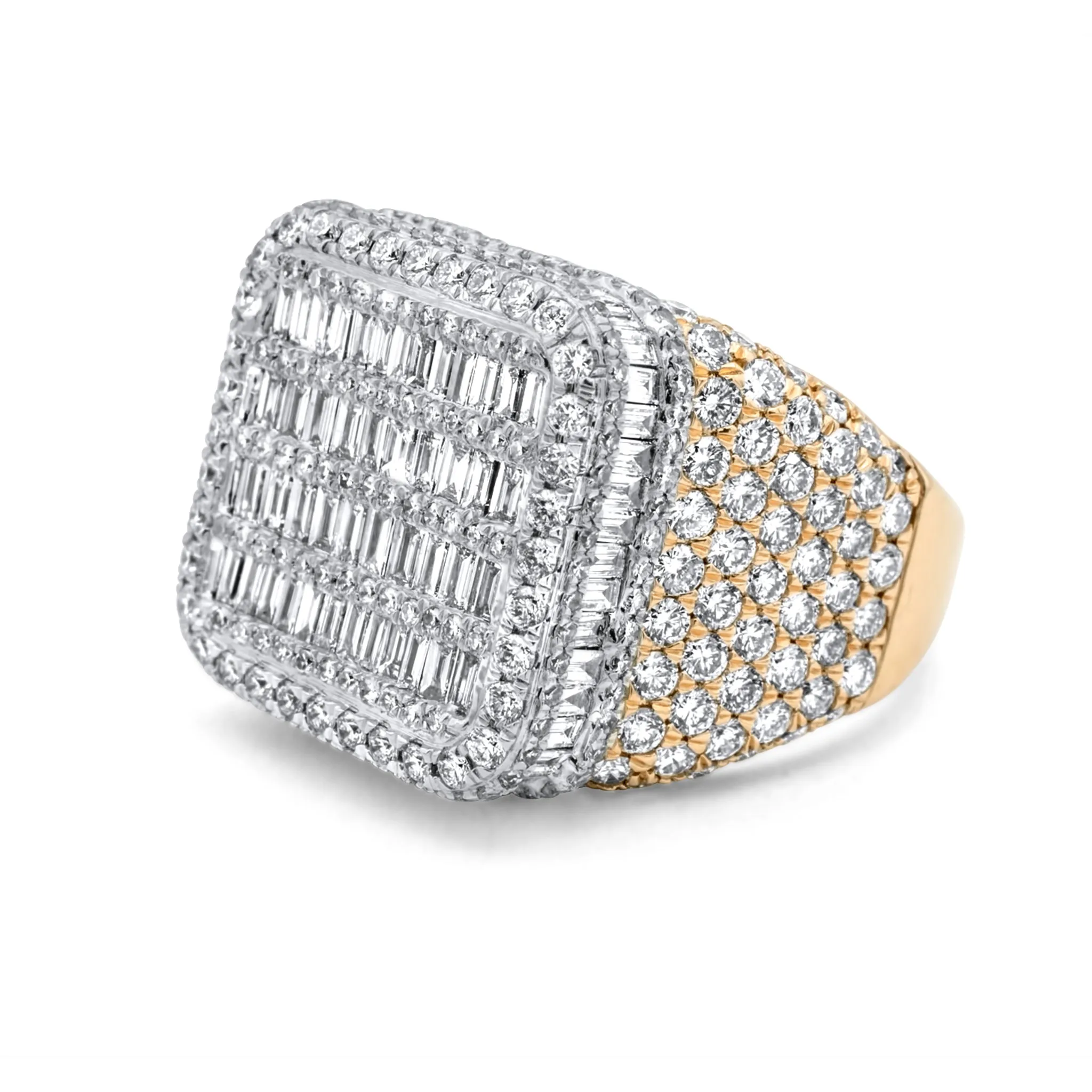 14k Yellow Gold Baguette Diamond Ring 5.68ctw