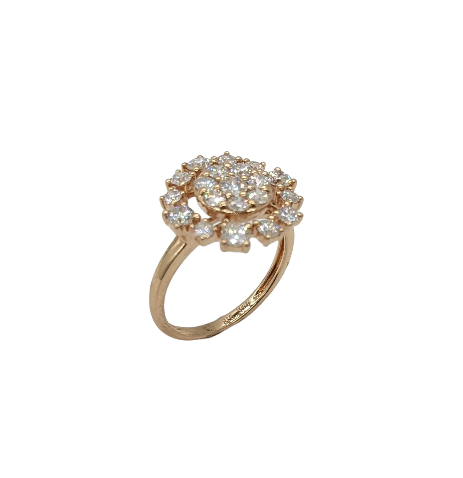 1.50 Carat Total Weight Diamond Cluster Halo Ring