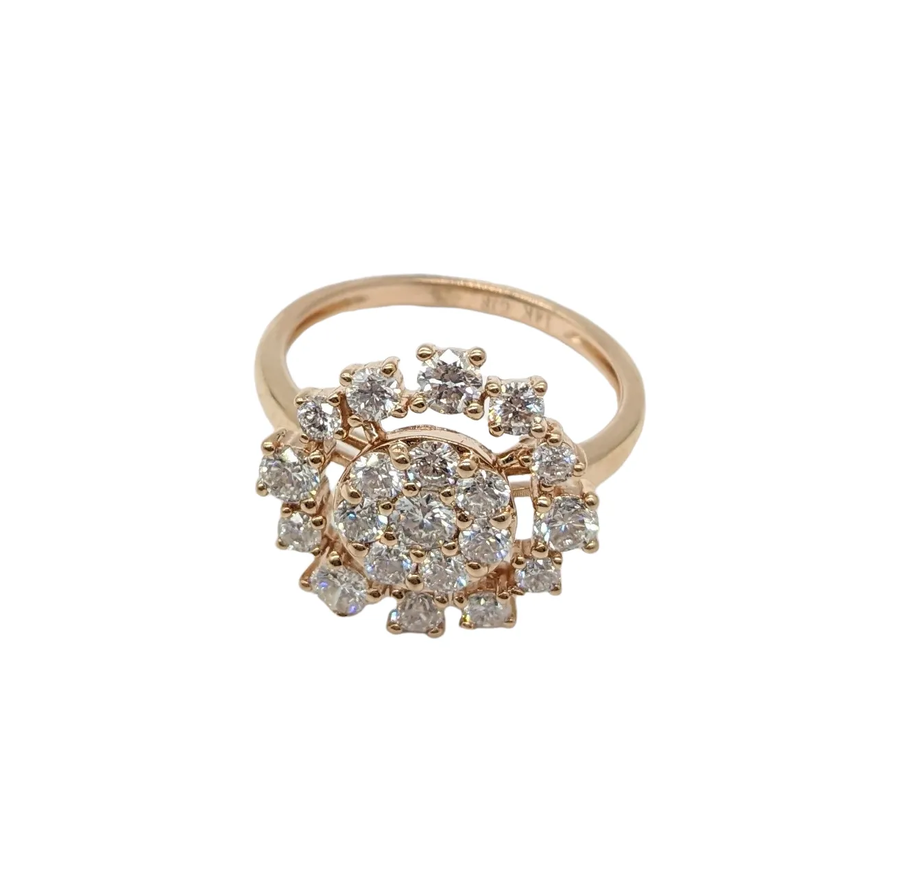 1.50 Carat Total Weight Diamond Cluster Halo Ring