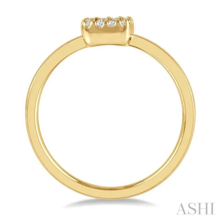 1/8 ctw Cushion Shape Round Cut Diamond Petite Fashion Ring in 14K Yellow Gold