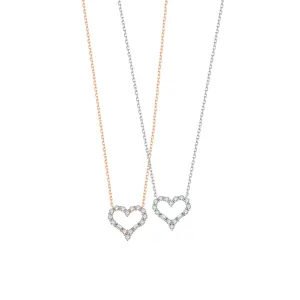 18K Gold Heart Necklace with Diamonds 1/3 Cttw