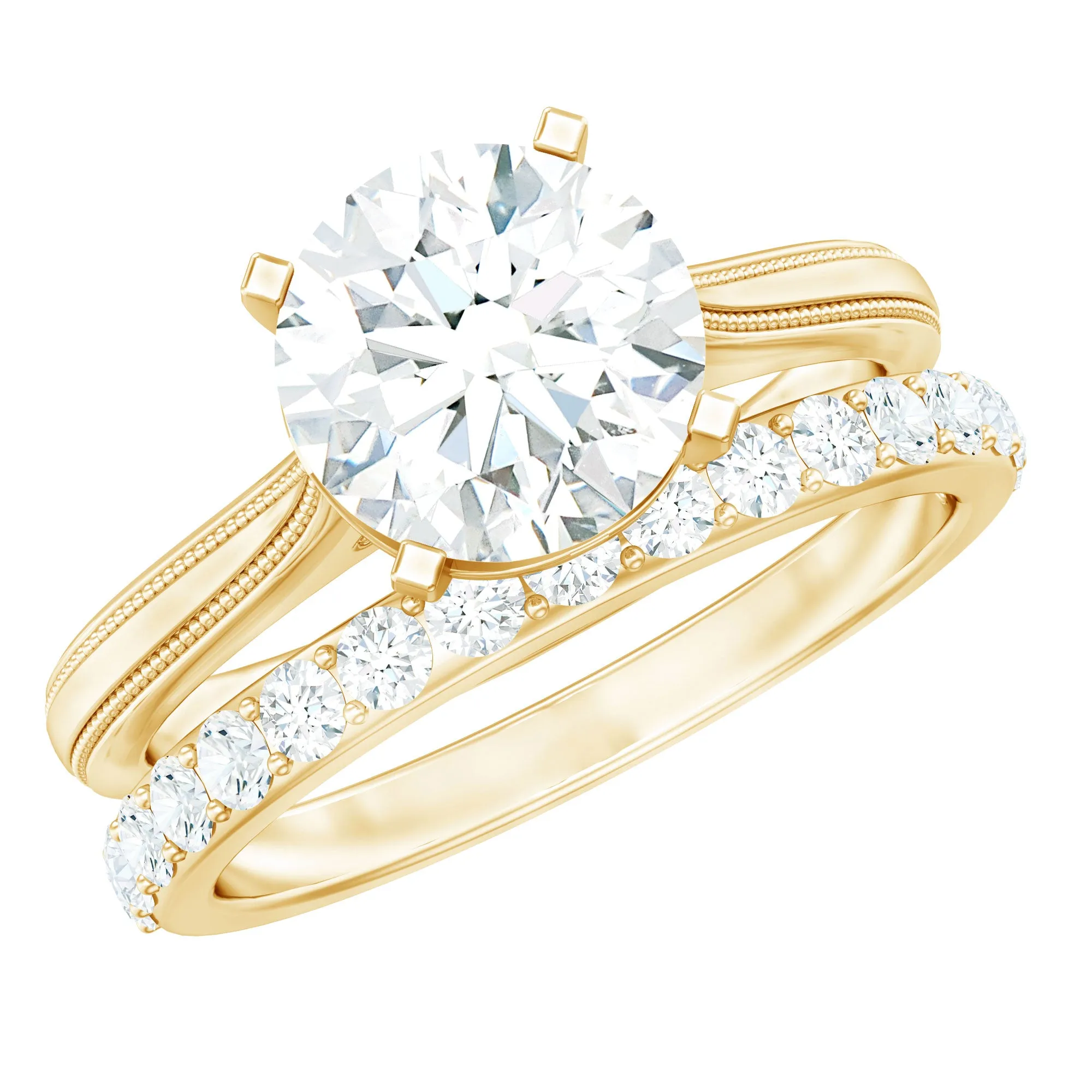 2.75 CT Minimal Moissanite Engagement Enhancer Ring Set