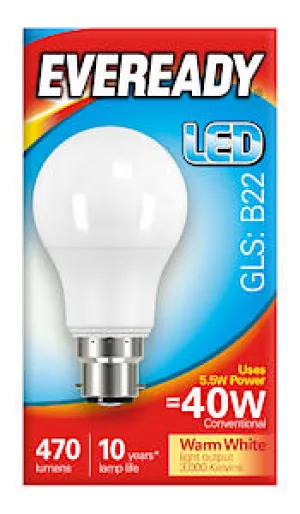 5.6W Led Gls Opal B22 Ww S13618