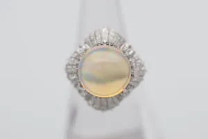 8.59 Carat “Disco Ball” Fire Opal Diamond Platinum Cocktail Ring