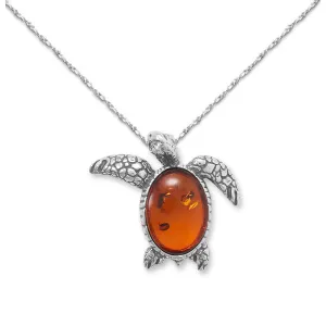 Amber Sea Turtle Necklace