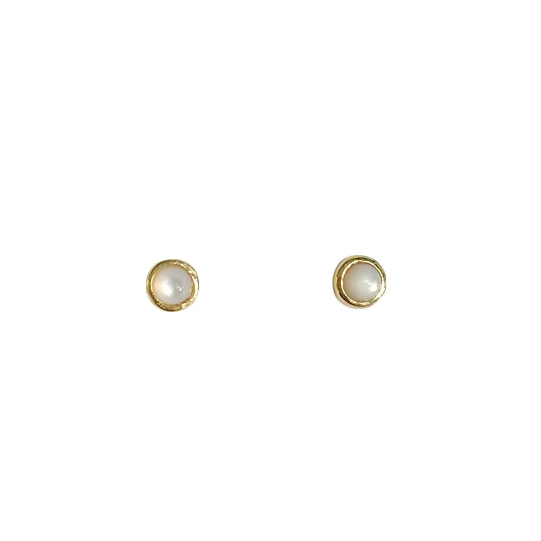 Amy White Bezel Studs