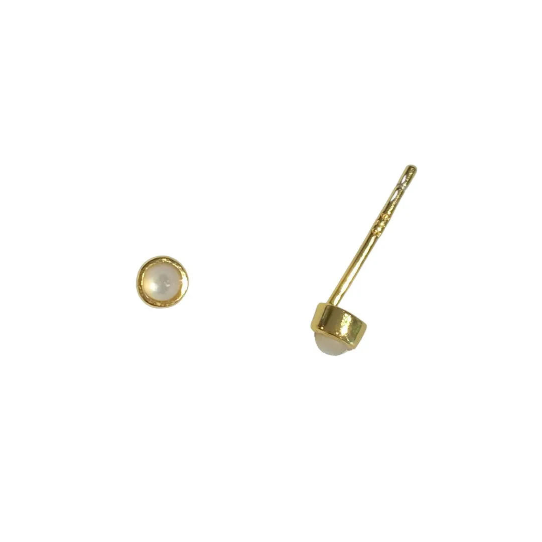 Amy White Bezel Studs