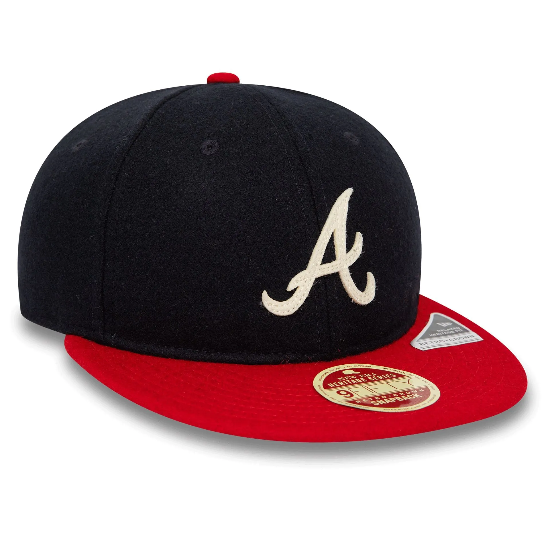 Atlanta Braves Heritage Series Navy Retro Crown 9FIFTY Strapback Cap