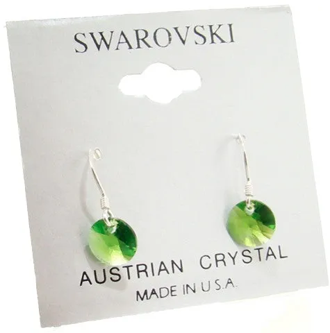 august birthday green crystal drop earrings