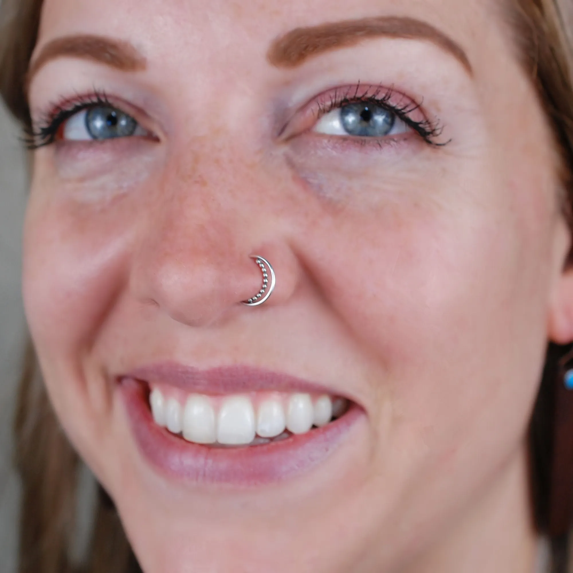 Beaded Silver Nose Ring