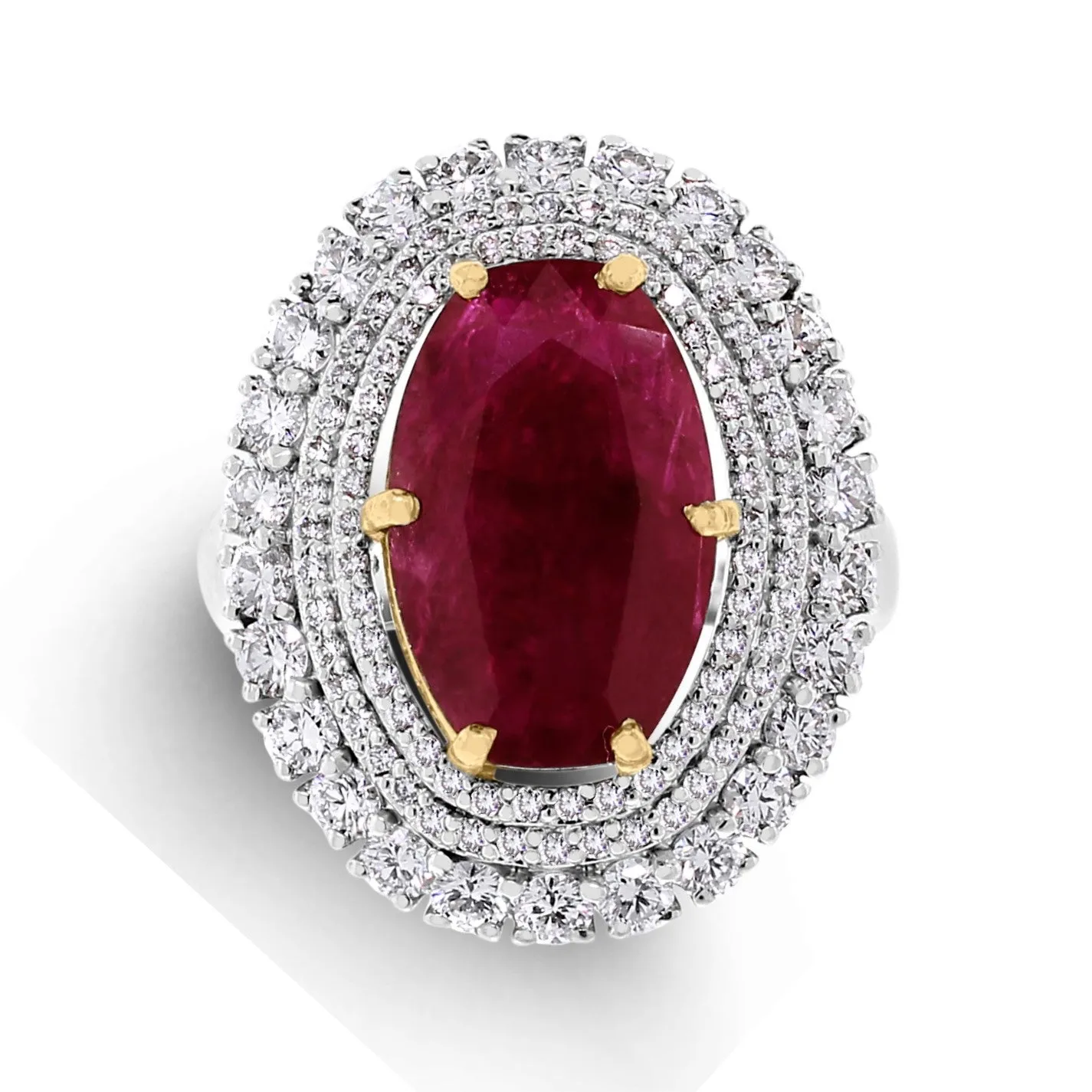 Beauvince Rita Ring (5.83 cts Ruby & Diamonds) in Gold