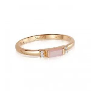 Beloved Fine Pink Opal Band 18ct Gold Plated Ring JR03_GP