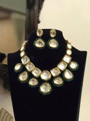 Big Kundan Necklace With Long Earring