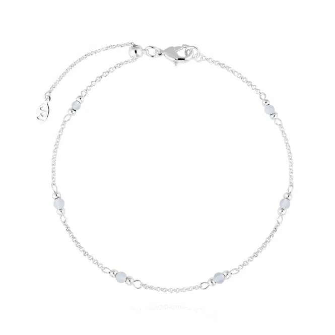 Birthstone June Moonstone Silver 26cm Adjustable Anklet 4205