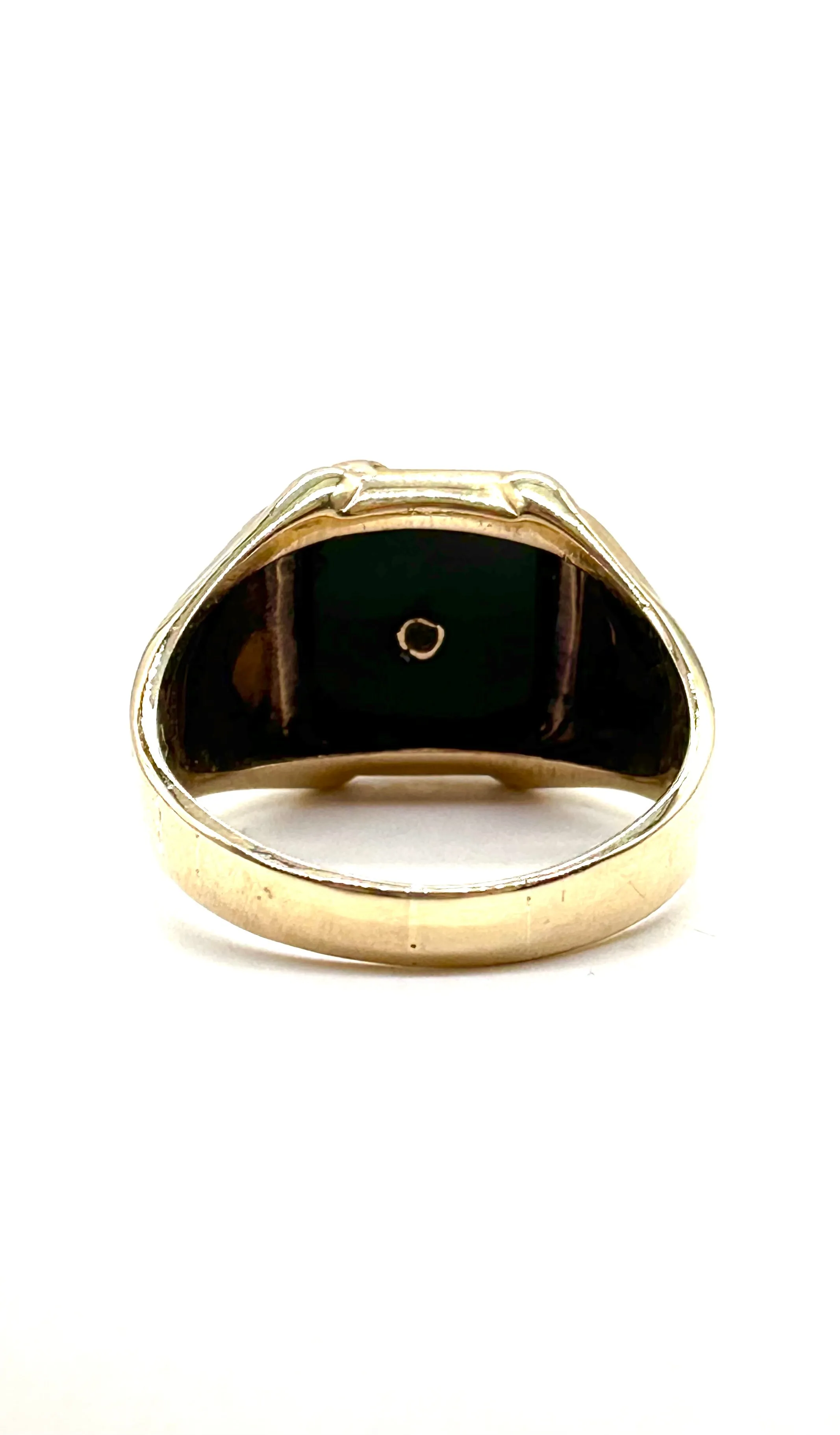 Black Onyx with diagonal diamond nugget bar ring