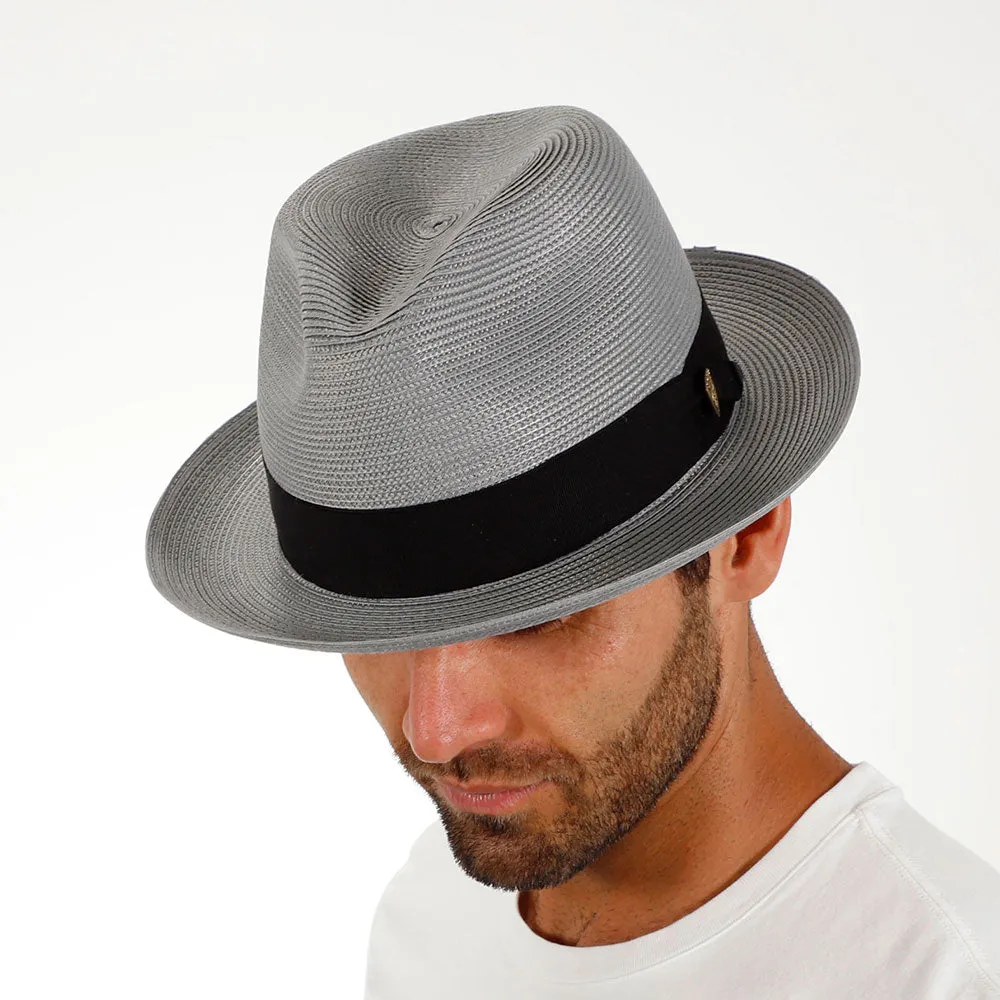 Black Straw Fedora Hat