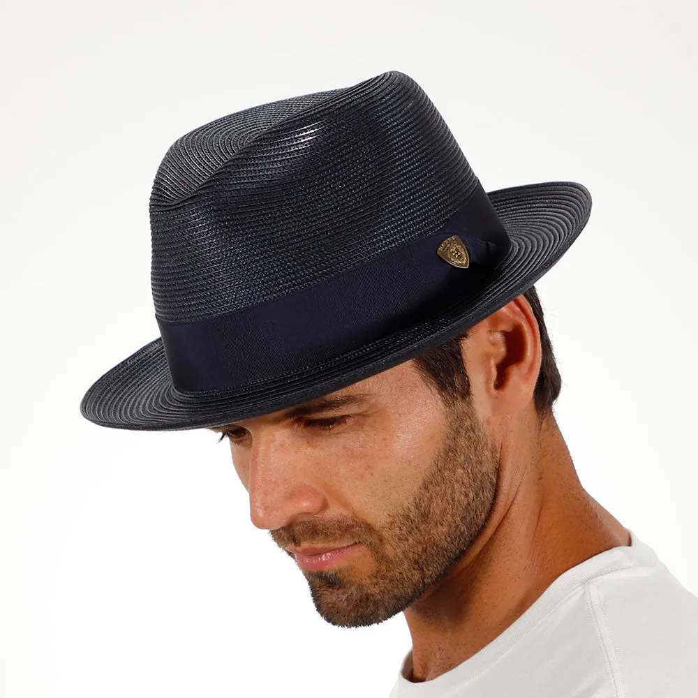 Black Straw Fedora Hat