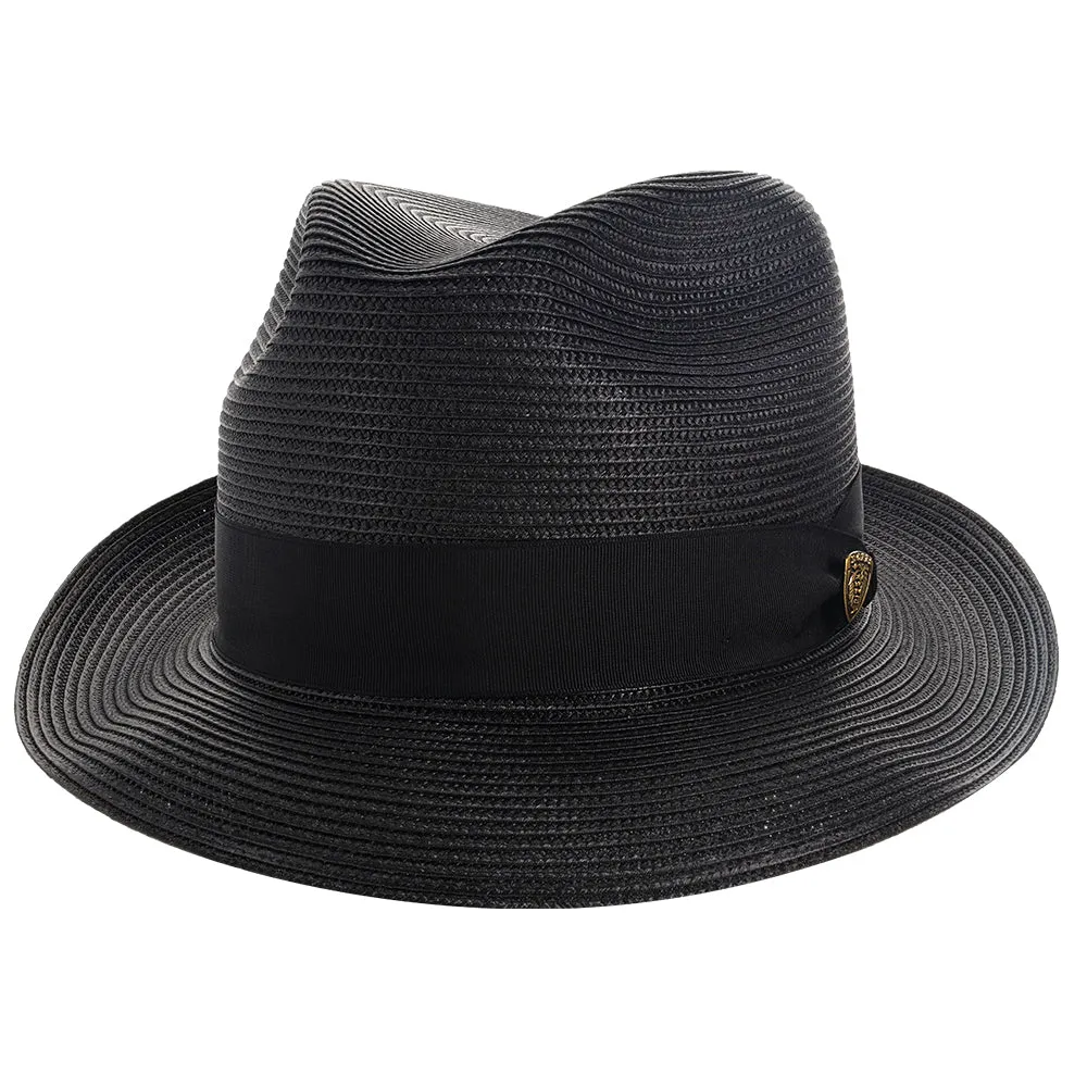 Black Straw Fedora Hat