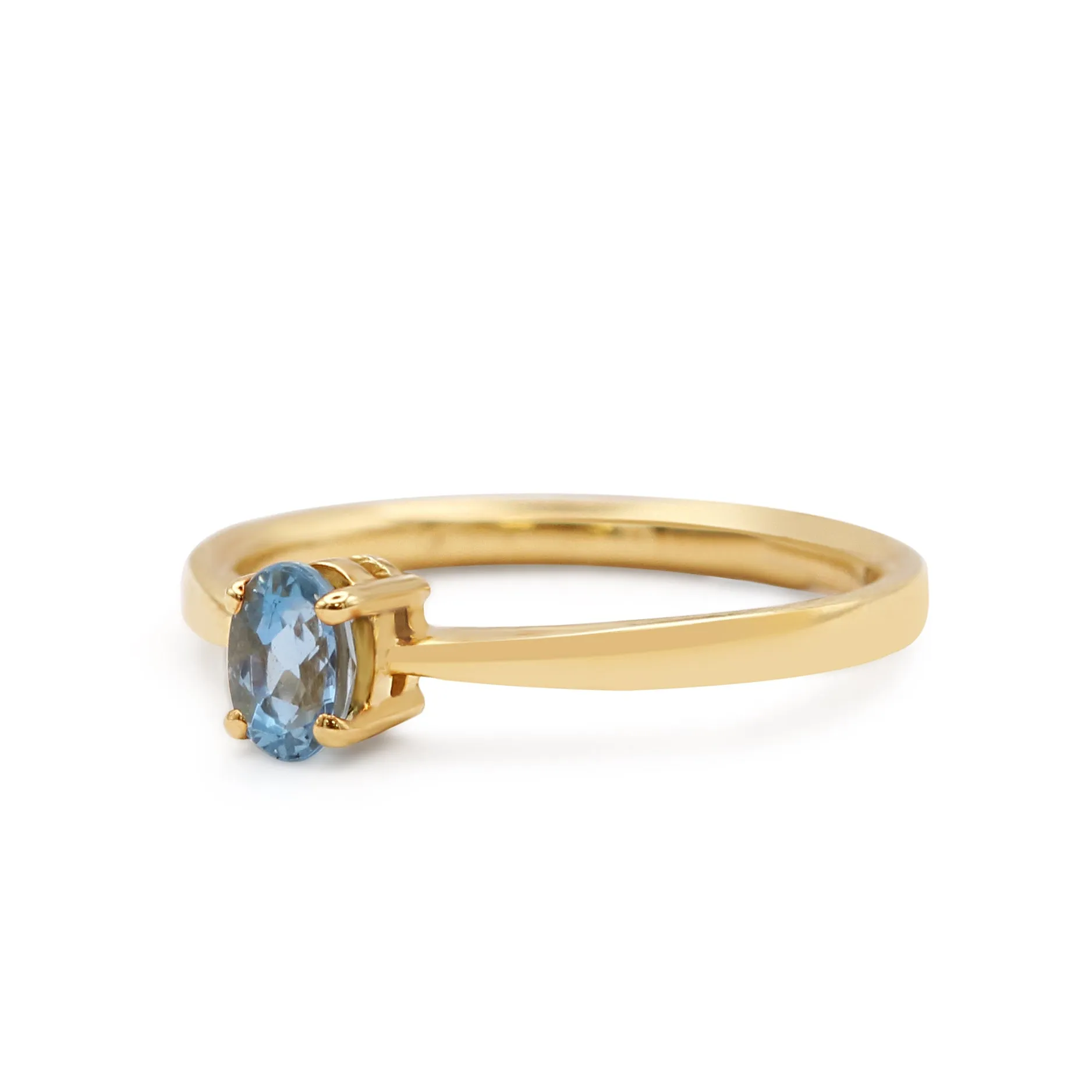 Blue Topaz Solitaire Ring