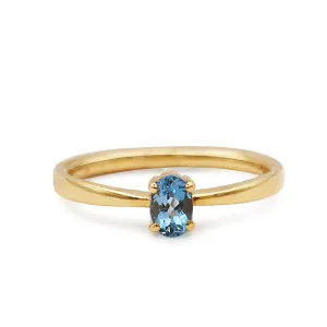 Blue Topaz Solitaire Ring