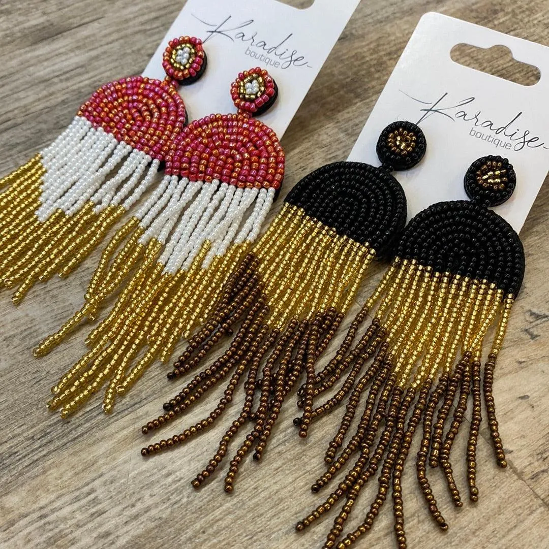 Cabanas in Cabo Beaded Fringe Earrings