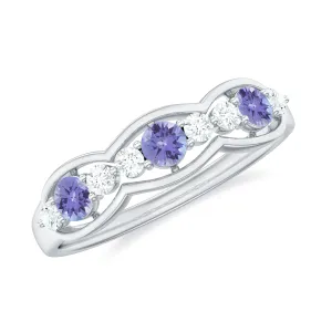 Certified Tanzanite Wedding Anniversary Ring