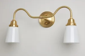 Chaika (Opal) | 2 Shade Gooseneck Sconce