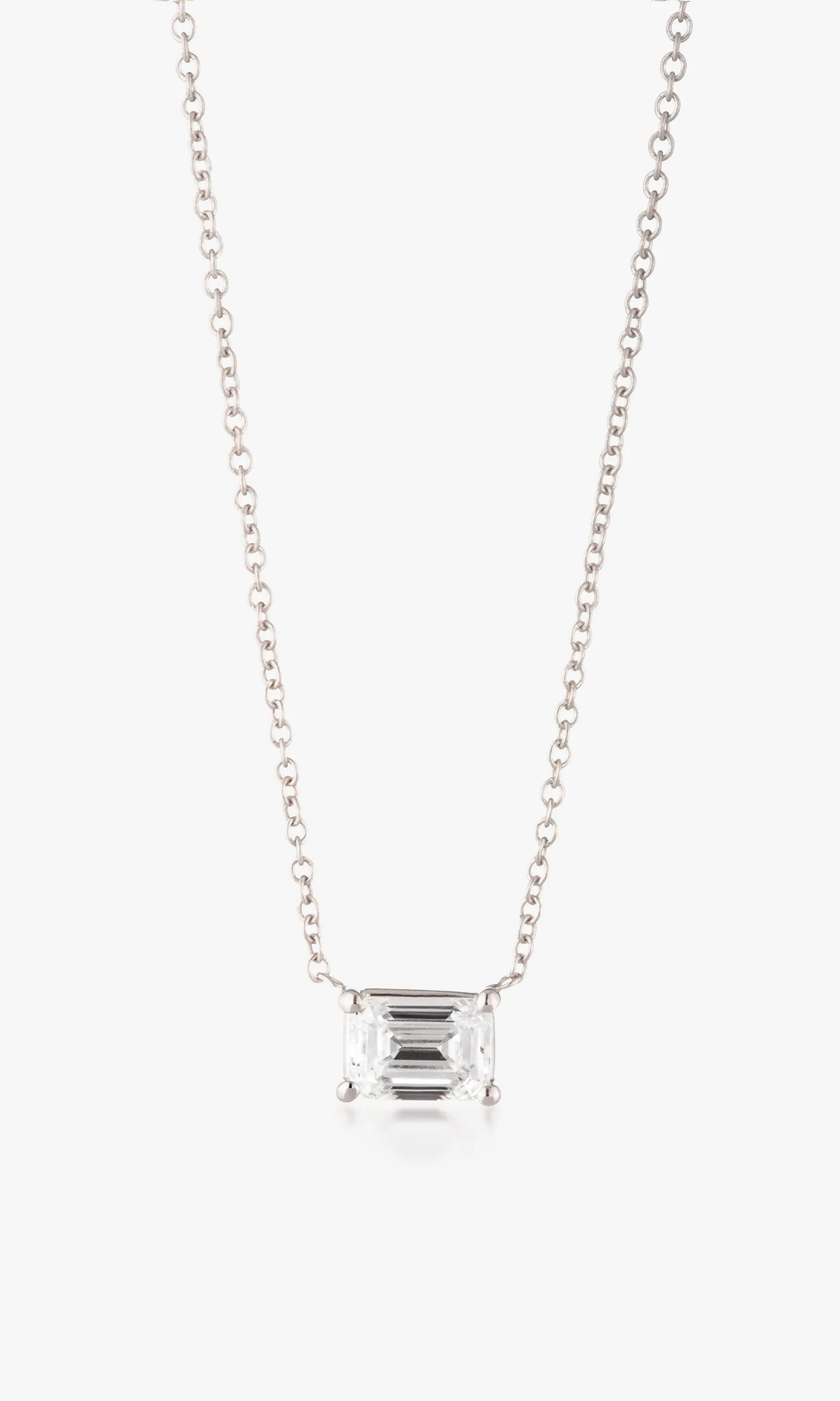 CHERIE EMERALD CUT EAST WEST PENDANT 1.01 Carat