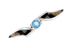 David Rosales Blue Topaz Inlaid Bracelet