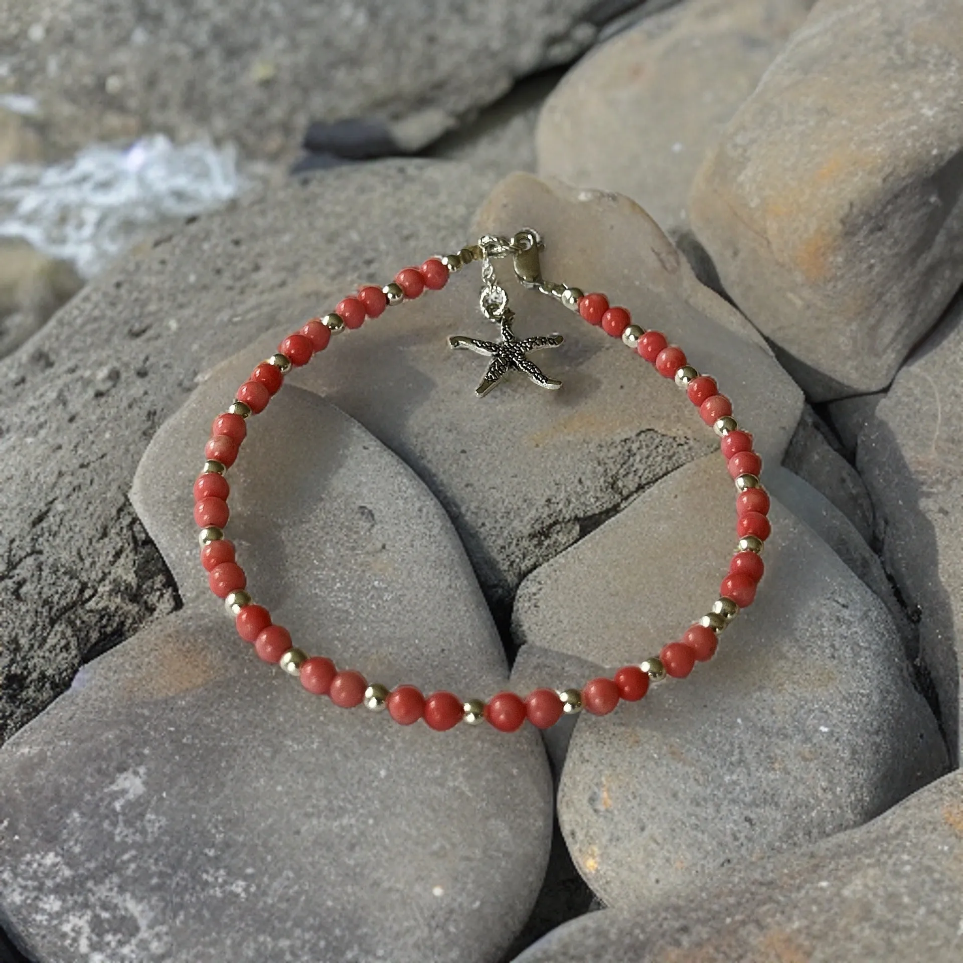 Delicate Coral Anklet